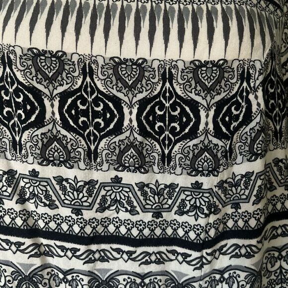 Torrid Plus Size 1X Black/White/Gray Abstract Full Skirt Short Sleeve Dress - Picture 8 of 13